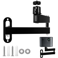 letuxaamz projektori statiiv Projektori kinnitus metallist seinahoidja mitme nurga reguleeritav projektori kinnitus sobib projektorile / valveseadmele 1/4-tollise kruvi liidesega liigendatud käe kinnitusega