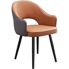 IIOCHA Köögi- ja söögitoolid köögi- ja söögitoolid Köögitoolid Modernsed pehmendusega söögitoolid Küljetoolid Elutuba pehme PU nahk katte padja ja metallist jalgadega (värv: Hall + khaki)