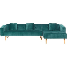 Beliani Vadso nurgadiivan vasakpoolne retro stiilis sametkangas roheline koos dekoratiivpehmendusega