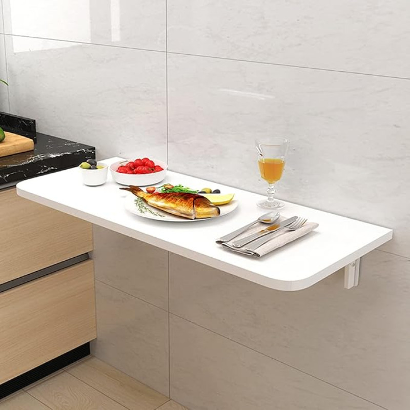 Wandmontierter Klapptisch, platzsparender Klapptisch für kleines Büro, Schlafzimmer, Küche - schwimmender Klapptisch für Arbeitszimmer und Esszimmer, kompakt und vielseitig