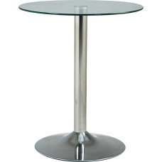 CLP klaasist laud, läbimõõt 60 cm, ümmargune lauaplaat, turvaklaas, kõrgus 70 cm, värv: Värv: läbipaistev klaas