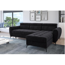 Bjorn nurgadiivan magamisfunktsiooniga - Modernne 3-kohaline diivan kokkupandavate peatugedega - universaalne L-kujuline diivanvoodi - Moderno - tumehall