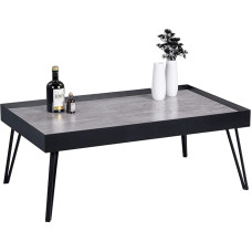 M2 Kollektion Julian 3 kohvilaud / diivanilaud metallist hall must B x K x S = 100 x 39 x 60 cm