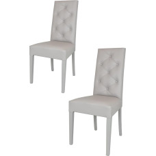 t m c s Tommychairs 2 moodsa Chantal tooli komplekt kööki ja söögituppa, vastupidav struktuur lakitud pöögipuidust, helehall, polsterdatud ja polsterdatud helehalli kunstnahaga