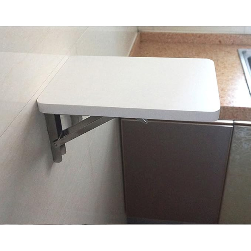 An der Wand montierter Klapptisch aus Holz, Küchen-Esstisch, Home-Office-Arbeits-Laptop-Computertisch, hängender, herunterklappbarer Bücherregal-Lerntisch aus Holz, weiß (suurus: 40 × 40 cm/1