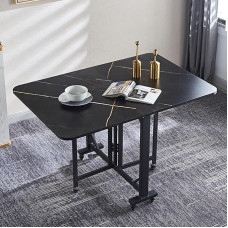 GODFSAHG kokkupandav laud Kaasaskantavad söögilauad Kokkupandav teisaldatav kokkupandav köögilaud liikuvate ratastega Ruumisäästlik kokkupandav söögilaud 4-6 inimesele Metallist jalad (