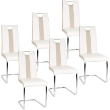 Komplekt 6 söögitoa köögitooli PU istme ja seljatoega metallist jalad Modernne tool söögituppa elutuppa kööki kontorisse