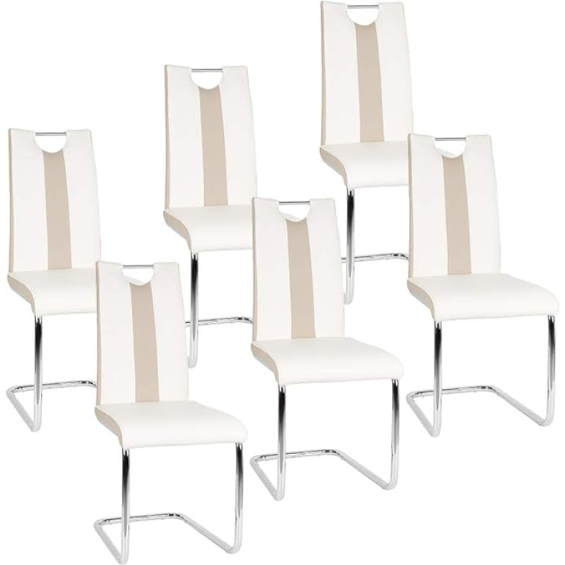 Komplekt 6 söögitoa köögitooli PU istme ja seljatoega metallist jalad Modernne tool söögituppa elutuppa kööki kontorisse