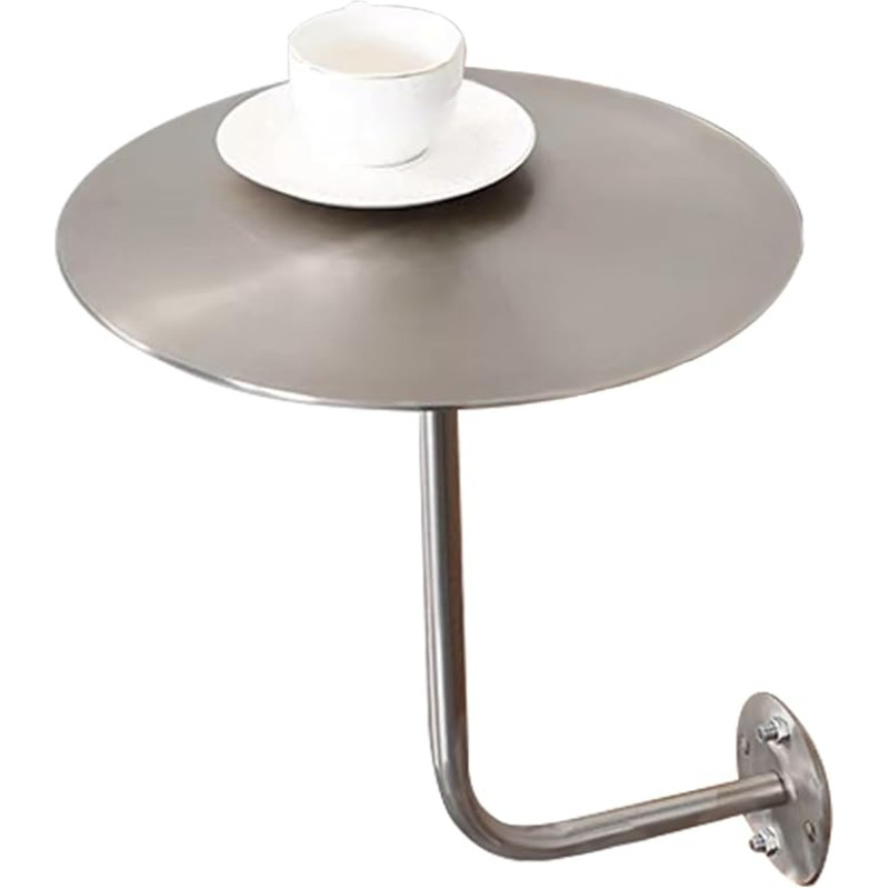 ZENSTYW ümmargune laud seinale kinnitamiseks, L-kujuline bistro laud, roostevabast terasest, seinale paigaldatav kohvilaud, bistro laud, ujuv seisev laud, diivanipoolne laud, magustoidupood, söögituba (50 cm (19.7