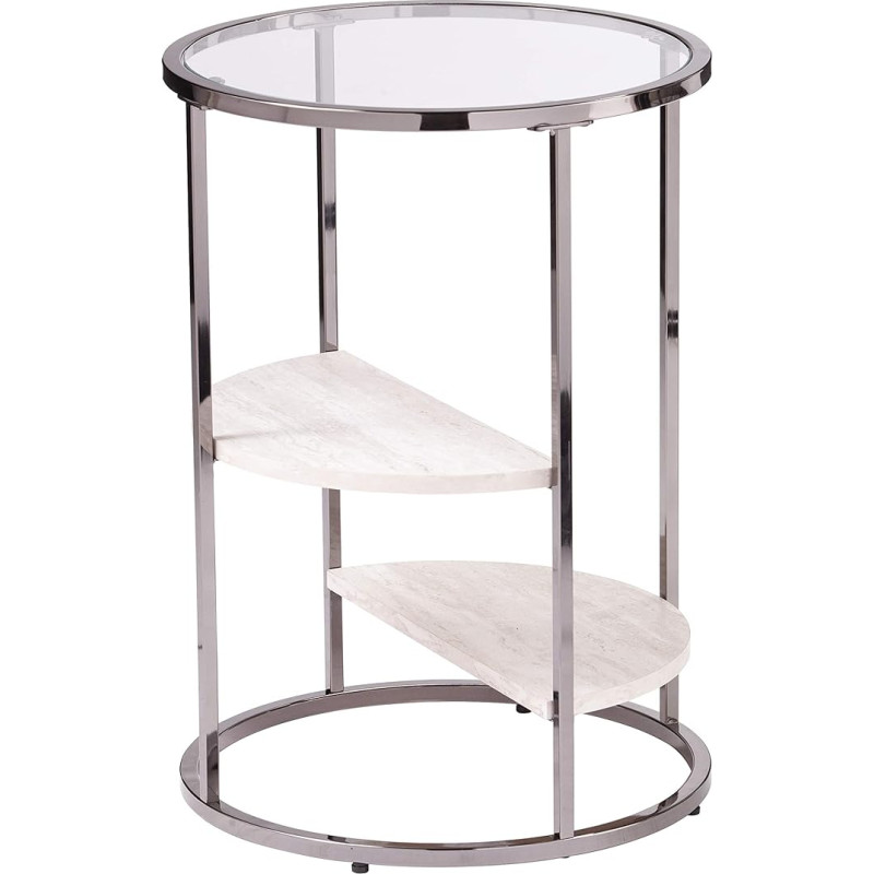 Southern Enterprises Ledermore kõrgläikega must küljelaud