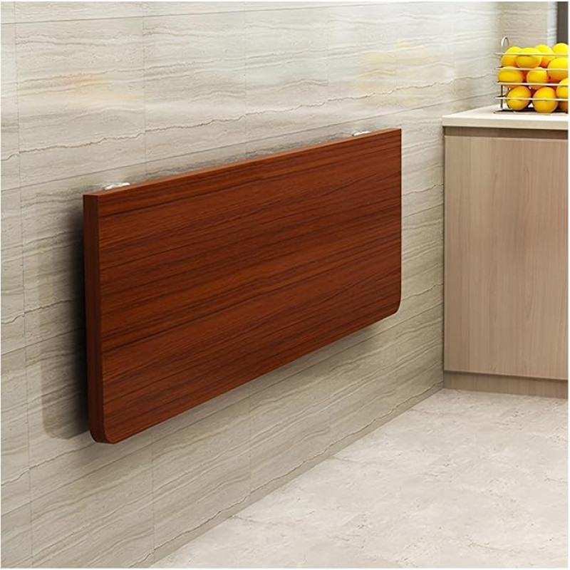 Platzsparender, klappbarer Wandtisch, montiert für kleine Räume, Zuhause, Büro, Garage, Küche, Keller, Walnussholz-Finish, 80 x 30 cm, perfekt für kompakte Wohnlösungen