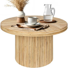 ZYBT ümmargune kohvilaud Tambour Design 60cm talumajapidamise disain Ribed Center Cocktail Tea Table for Home