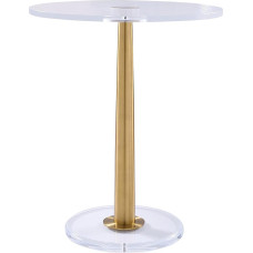 MEETLAKE Transparenter Acryltisch mit kegelförmiger Metallstange (groß, gebürstetes Gold)