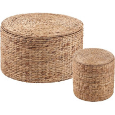 SEI Furniture Satalia metallist rotangist platsialune, naturaalne