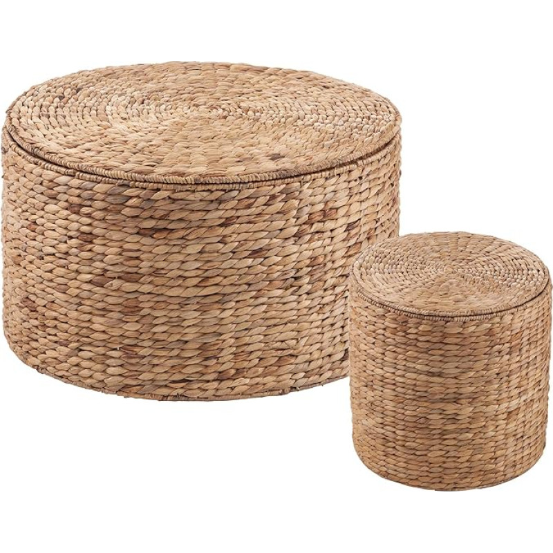 SEI Furniture Satalia metallist rotangist platsialune, naturaalne