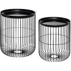 Atmosphera ATM-166745 Juhtmega kohvilaud 2-osaline metallist must komplekt