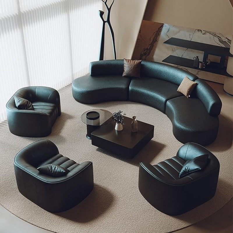 Generisch Big Diivan XXL elutuppa, kaasaegne kumer diivan, vastuvõturuumi, kontorisse, raamatukokku, lemmikloomasõbralik kunstnahk, täispuidust raam, 3+2//3+3 kombinatsioon