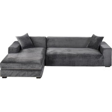 Tumehall sametist L-kujuline kate - 2 tk Stretch diivanikaitsja 4+2 istekoha nurgamööblile, pehme, vastupidav, kergesti puhastatav