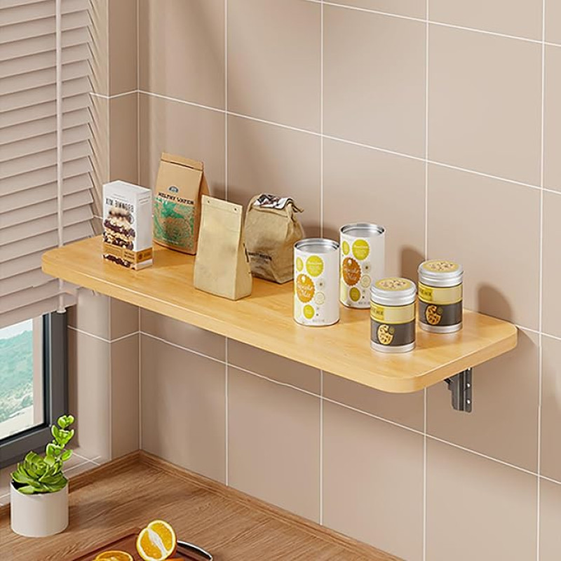 Faltbarer Wandtisch, platzsparend, zusammenklappbar, Wandtisch für kleine Räume, Zuhause, Büro, Waschküche, Küche, Weiß, 40 x 20 cm