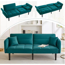 3-in-1 diivanvoodi magamisfunktsiooniga, kokkupandav diivan diivan, 3 kambriga, reguleeritav seljatugi, 45° klapptugedega käetugi, 2 padja, väike diivan koos voodifunktsiooniga elutuppa, magamistuppa.