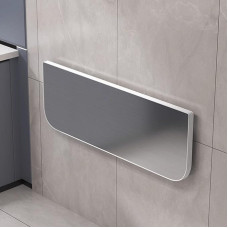 Seinale paigaldatav kokkupandav hommikusöögi baarilaud Väike Drop Leaf Table for Home Gift304 harjatud roostevabast terasest ruumi säästev töölaud (L50xW40cm)