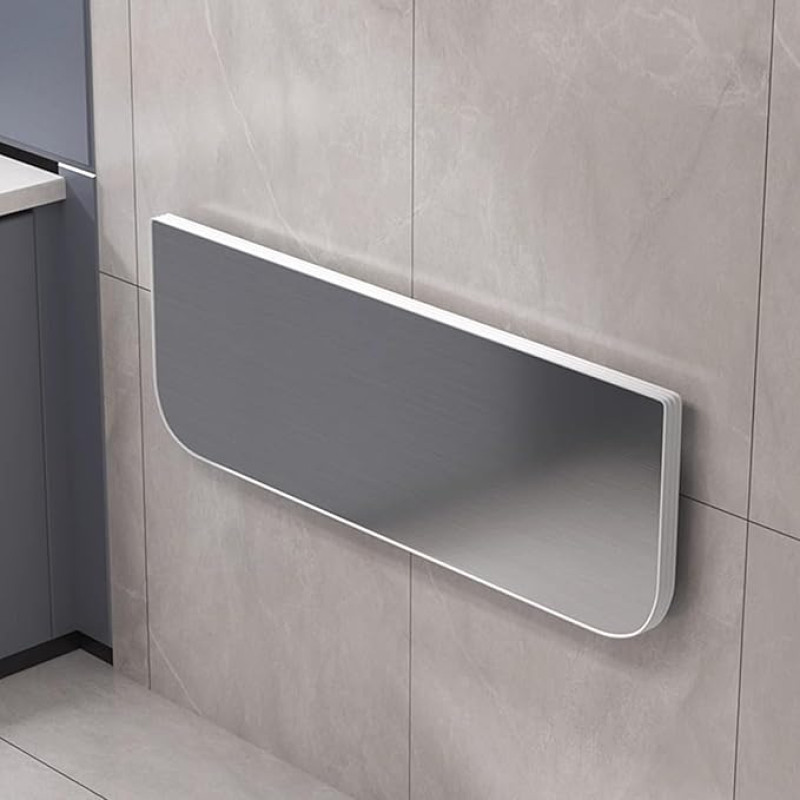 Seinale paigaldatav kokkupandav hommikusöögi baarilaud Väike Drop Leaf Table for Home Gift304 harjatud roostevabast terasest ruumi säästev töölaud (L50xW40cm)