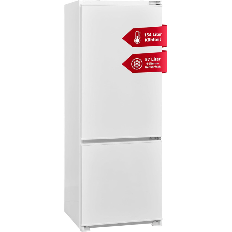 TELEFUNKEN Built-In Fridge-Freezer Combination, Built-in Fridge with Freezer Compartment (4 Stars), 144 cm Recess | 211 Litres Total Net Capacity, Towing Door, Less Frost, Temperature Control,