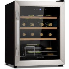 Klarstein Wine Refrigerator, Drinks Fridge Slim, Fridge with Glass Door, Drinks Refrigerators Freestanding, Wine Fridge Small, Wine Refrigerators 1 Zone, UV Protection, 5-18°C, 16 Bottles