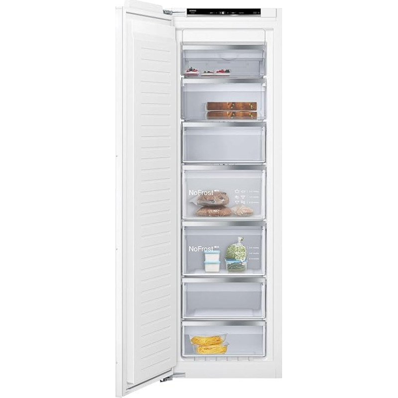 SIEMENS VarioZone GI81NACE0 iQ500 Built-in Freezer, Flat Hinge with Soft Feed, 177.2 x 55.8 cm, Freezing 212 L, NoFrost - Never Defrost Again, VarioZone - Flexible Use Space in Freezer Area