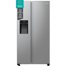 Hisense RS5P535NTCE Side-By-Side Fridge-Freezer, 376 Litre Fridge Compartment, 190 Litre Freezer, Total NoFrost, Multi AirFlow, FastFreeze, Energy Efficiency Class E, 178.6 cm x 91.5 cm, inox