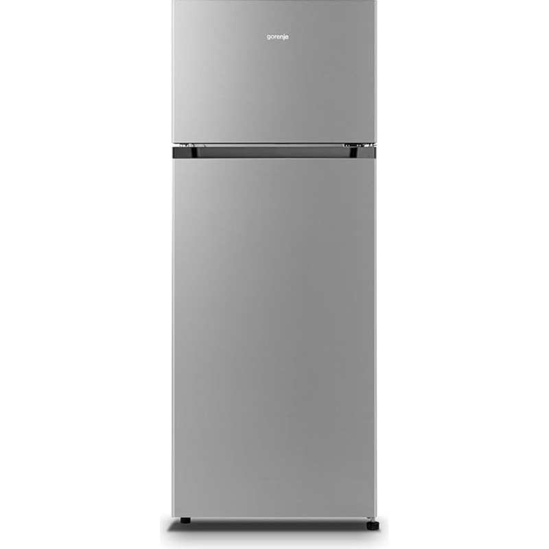 Gorenje RF414EPS4 Double Door Fridge with Freezer Top 165 Litre Cooler, 41 Litre Freezer Compartment, LED Interior Lighting, Energy Efficiency Class E, 143.6 cm x 55 cm, Silver