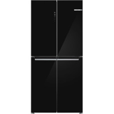 Bosch KMC85LBEA, Series 4, French Door Fridge, 189.5 x 85.5 cm, 324 L Cooling & 223 L Freezer, NoFrost, Vita Fresh XXL for Longer Freshness, Glass Front Black, Fast Cooling, LED Lighting