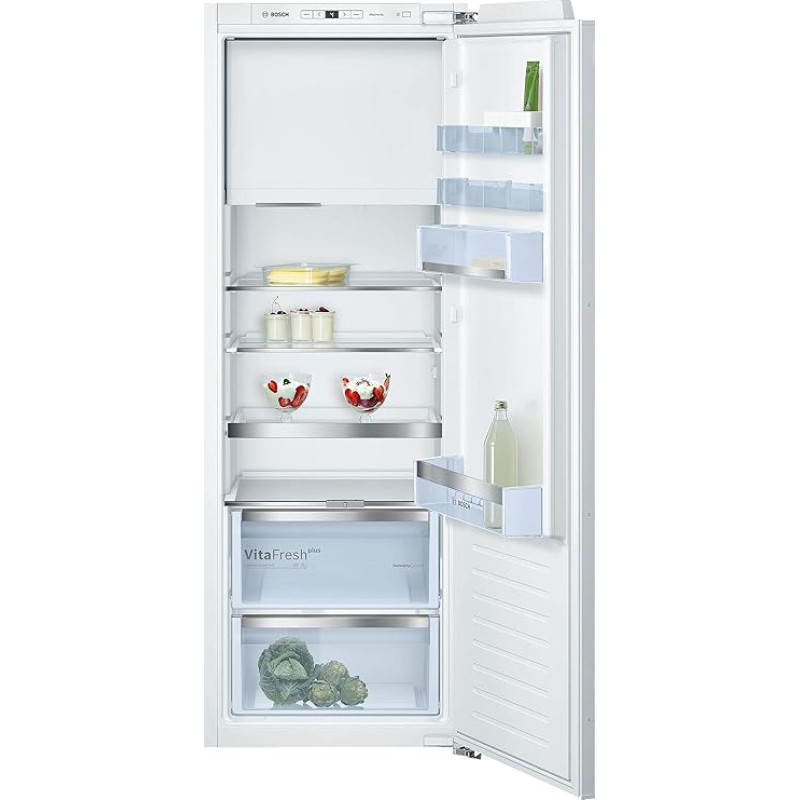 Bosch KIL72AFE0 Series 6 Built-in Fridge, 158 x 56 cm Recess 248 L, Flat Hinge, Made in Germany, VitaFresh Plus 2x Longer Freshness, LED Lighting Even Illumination
