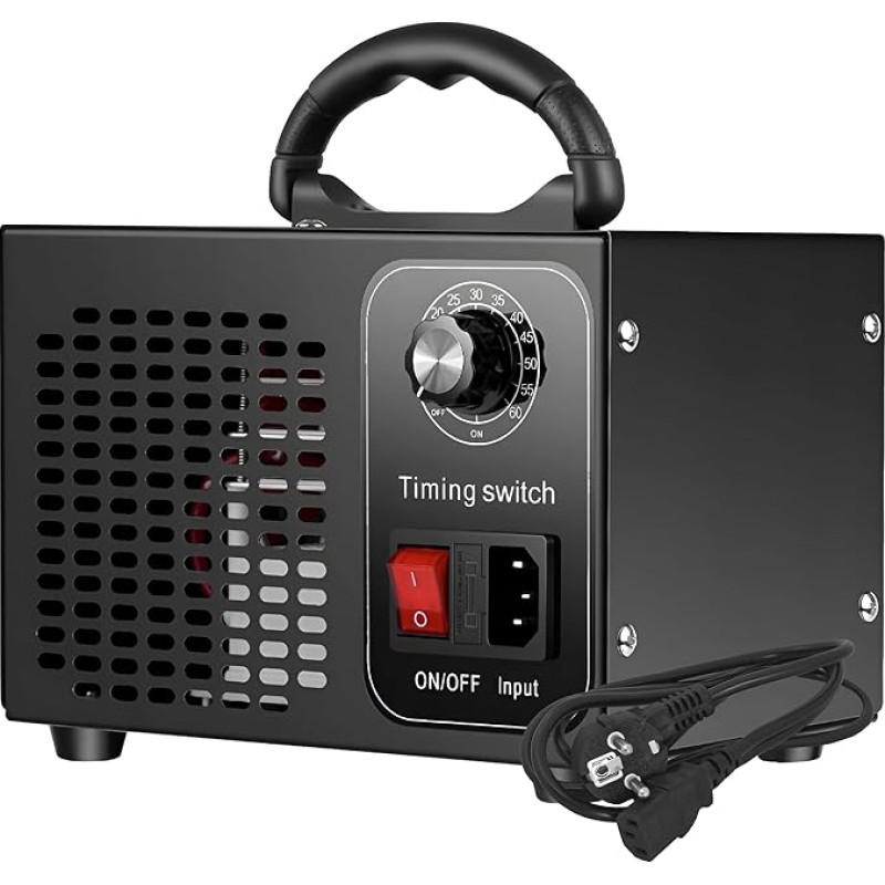 LTC osoonigeneraator U233 - võimas osonaator 60,000 MG/H - taimeri - eemaldab ebameeldivad lõhnad - sisseehitatud ventilaator - võrguühendus ja 200 W võimsus - autodele, eluruumidele, kodumajapidamistele