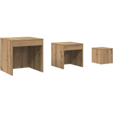 vidaXL 3 pesitsuslaua komplekt Artisan Oak Wood materjalist