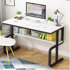Moderner Computertisch für Heimbüro, lihtsam Arbeitsplatz für Studium, Schreiben, Gaming - vielseitiger Schreibtisch für Schlafzimmer und Wohnzimmer, stilvolles Design und funktionaler Arbeitsplatz