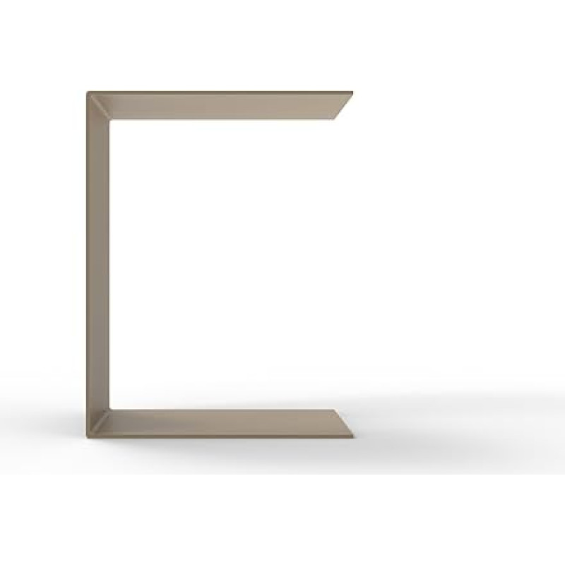 C-kujuline metallist küljelaud (35 x 35 x 45 cm) - sise- ja välistingimustes | Mitmekülgne kohvilaud, diivanilaud | Premium kvaliteet - Valmistatud Saksamaal (hallbeež)