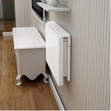 An der Wand montierter Klapptisch, Klapptisch aus weißem Holz | Klappbare Schreibtische für die Heimarbeit, Küchen-Esstisch, schwebender hängender Computertisch, Mehrzweck-Wandtisch
