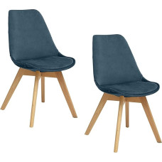 Skandinaavia stiilis sametist toolide komplekt Helsinki Atmosphera (2 skandinaavia sametist tooli, pardimuna sinine)