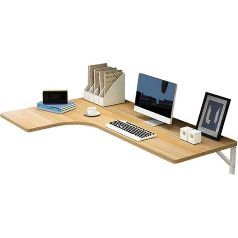 Eckklappcomputertisch, Wandklapptisch, L-förmiger Schreibtisch, Esstisch, Schreibtisch mit Doppelunterstützung, Beistelltisch,B-90×60×40cm Modisch