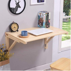 GODFSAHG Computertisch aus natürlichem Kiefernholz, Wandmontage, Klapptisch, Küchen- und Esstisch, Schreibtisch, faltbares dekoratives Wandregal, Arbeitstisch für Büro/Waschküche, um nach G