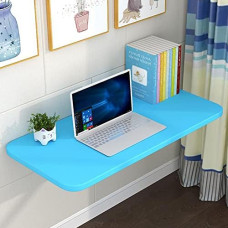 Klappbarer Wandklapptisch für die Küche, Klapptisch, Wandschreibtisch, herunterklappbarer Klapptisch, faltbares Wandregal, Computertische, Arbeitsplätze (Farbe: Blau, suurus: L80 x B50 cm/L31