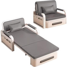 Väljavõetav diivanvoodi hoiuruumiga - nahast diivanvoodi ratastega, süsinikterasest raam, helikindel paneel - ideaalne korterisse, elutuppa, magamistuppa (oranž, 192 x 128 x 65 cm)