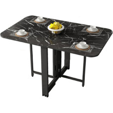 Ristkülikukujuline söögilaud, suur kokkupandav laud, must köögi kokkupandav laud, lauaplaat 6 inimesele, esitluslaud, pikendatav konsoollaud, peolaud, ruumi säästev mööbel (must)