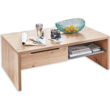 Stella Trading MEMPHIS kohvilaud käsitöönduslikus tamme välimuses, grafiit - kaasaegne diivanilaud sahtlite ja riiulitega elutuppa - 110 x 40 x 65 cm (B x K x S)