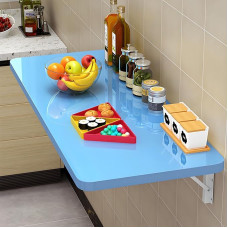 ZEQFEMKL Klappbarer Wandtisch Wandmontierter Klapptisch Wandmontage Klappbarer Tisch, Klapptisch Wandmontierter funktionaler Hängeschreibtisch mit verstellbaren Stahlhalterungen Gelb L60xB30cm(L23.6X