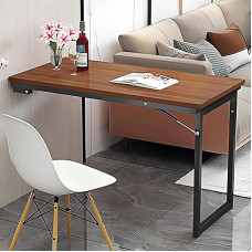 ZEQFEMKL An der Wand montierter Klapptisch aus Edelstahl, an der Wand montierter Klapptisch, an der Wand montierter Tisch, klappbarer Wand-Klapptisch mit Metallhalterung, an der Wand montierter Schre