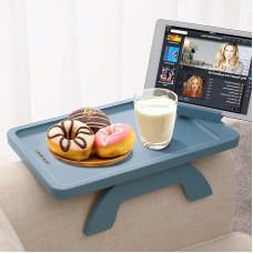 SINWNAT Diivan Armrest Tray, Bambus Diivan Arm Clip Table, Diivan Armrest Tray koos 360 ° telefoni hoidjaga, Diivan Arm Table söömiseks ja joomiseks