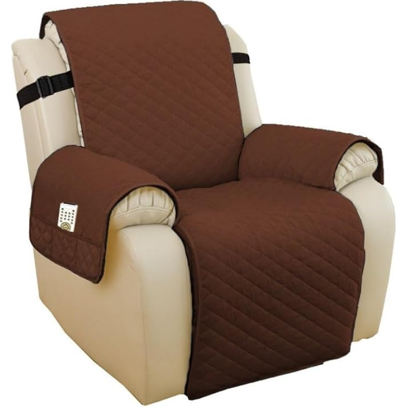 KXAOXGRC Diivanite käetugede kaitsekatted, 1 komplekt diivanikate, eemaldatav lastematt, tugitooli istuja, mööbli kaitse, kaitsekatted, pestavad käetugede katted (sügavpruun, väike)