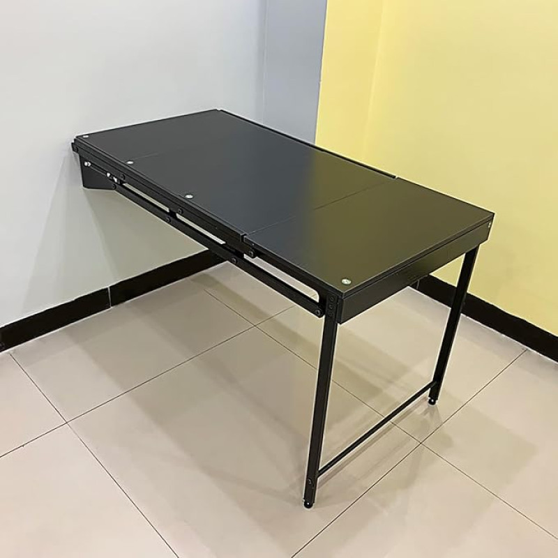 ZEQFEMKL An der Wand montierter Klapptisch, klappbare Esstische, klappbarer Wandtisch mit Klappblatt, schwebender Schreibtisch mit Eisenhalterung, herunterklappbarer Schreibtisch für kleine Räume, Es